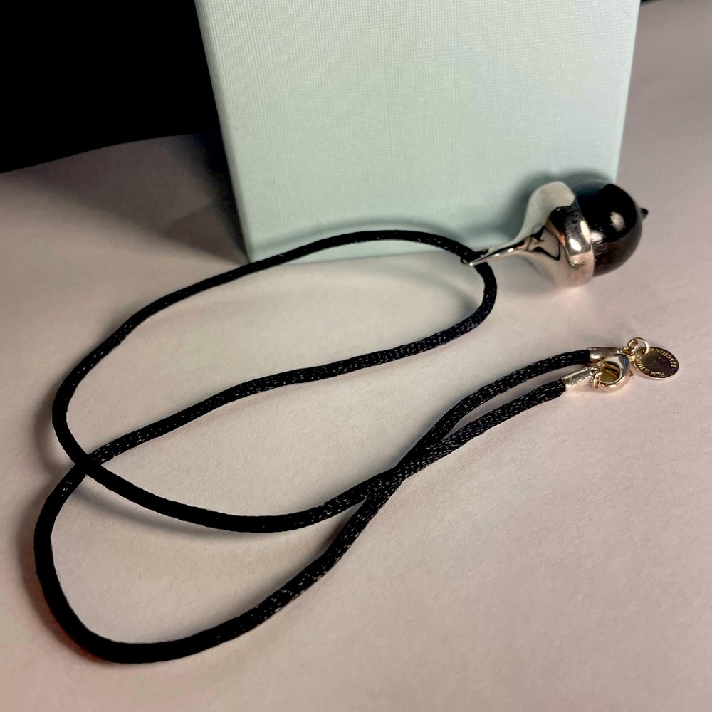 ROBERT LEE MORRIS STUDIOS 925 Sterling Silver Acorn Pendant - 18” Silk Necklace